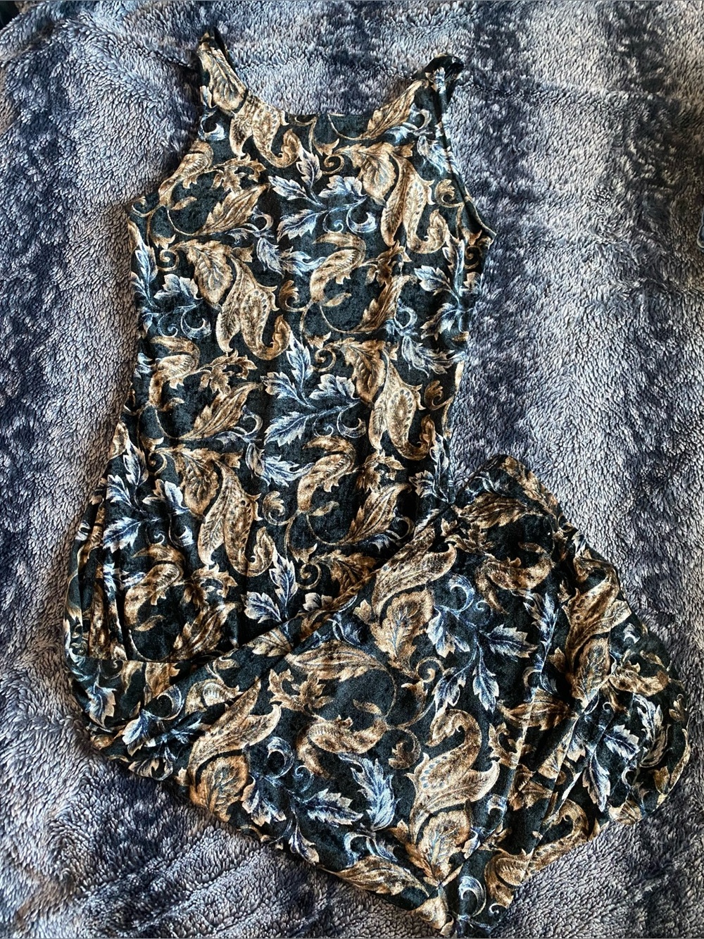 Arrested by Jonathon Martin Women’s 9 Vintage Printed Velvet Long Maxi Dress